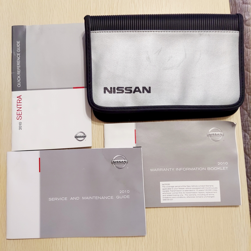 2010 Nissan Sentra Owner's 2 Guides and 1 Booklet Set in OEM Black and Gray Case